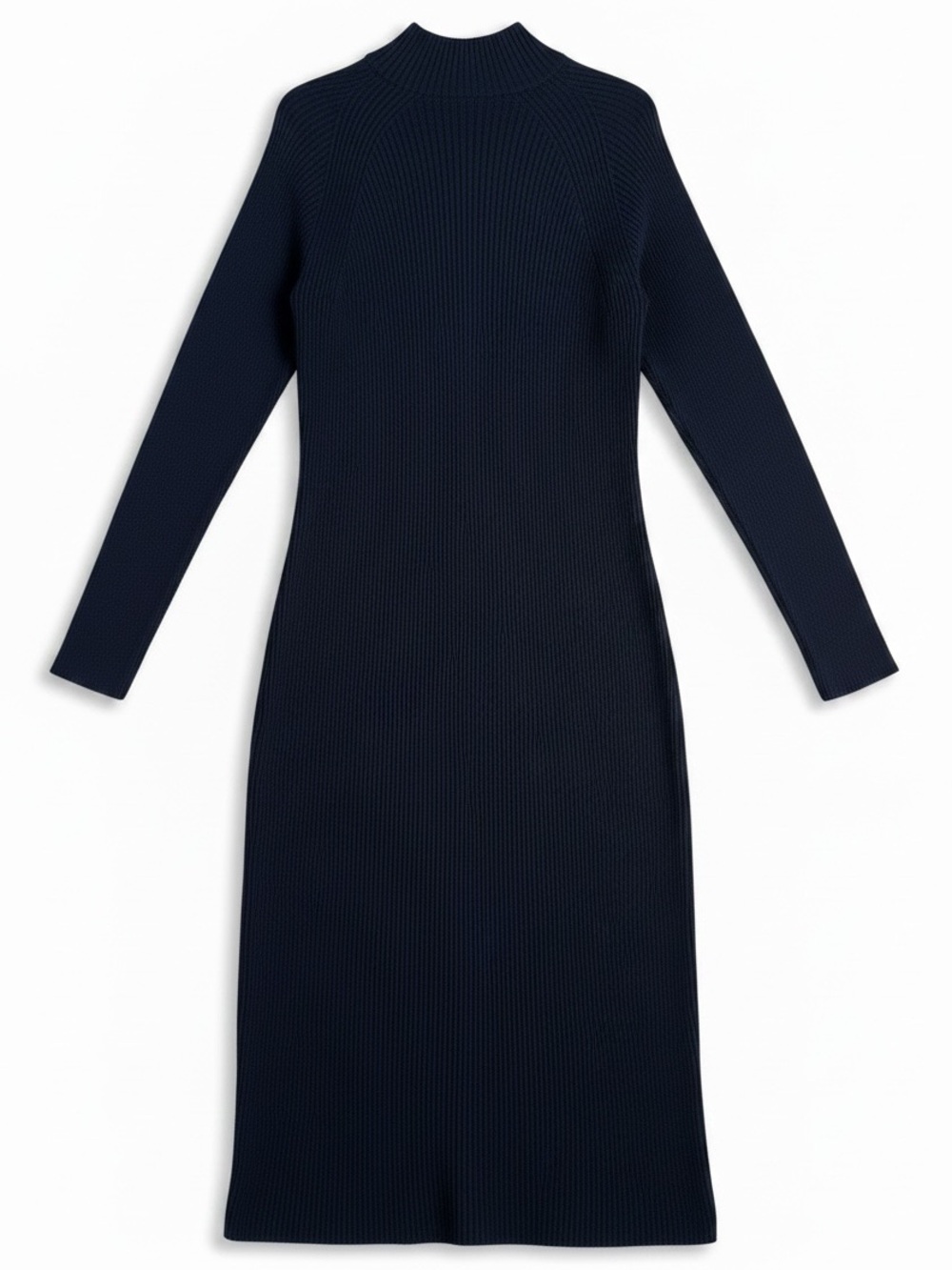 Boden Ribbed Knitted Midi Dress 10 Navy Blue Long Sleeve NWT‎ - Picture 2 of 11